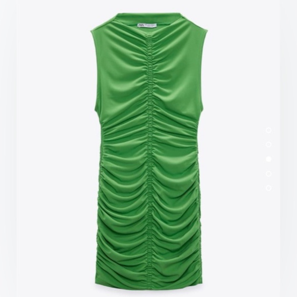 Zara Green Ruched Dress, Size S